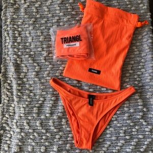 SOLD. NTW triangl coral bikini - Nikita coral rib